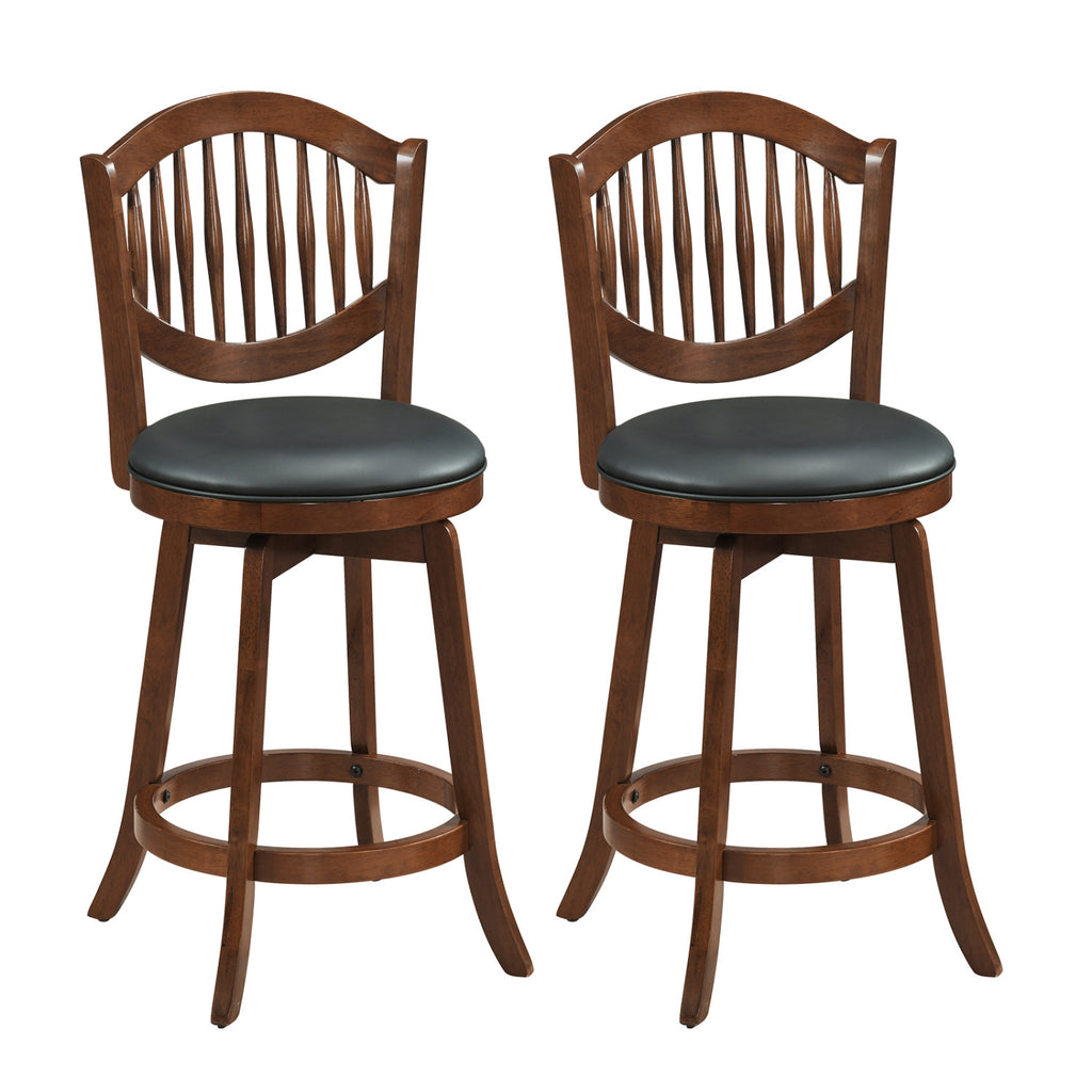 Bar Stools Set of 2 with Backrest, 25 Inch