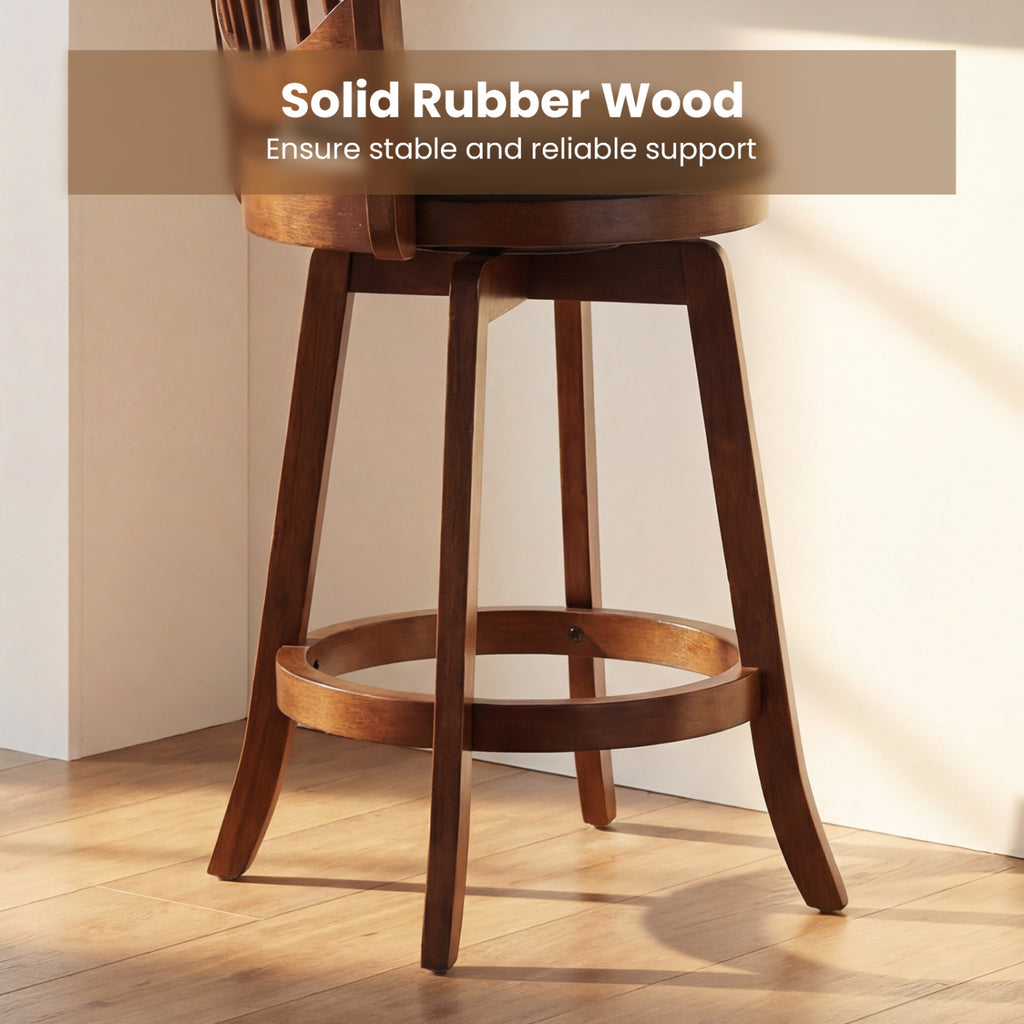 Bar Stools Set of 2 with Backrest, 25 Inch