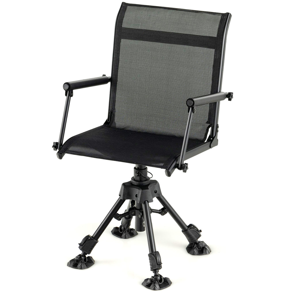 Folding Swivel Patio Chair with 4 Adjustable Leg