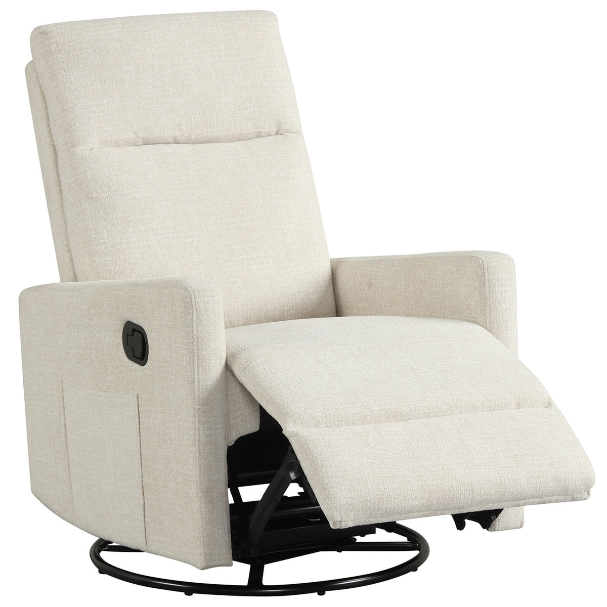 Swivel Rocking Chair 360° Nursery Recliner with Padded Back - Gray