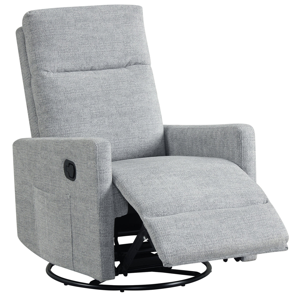 Swivel Rocking Chair 360° Nursery Recliner with Padded Back - Gray