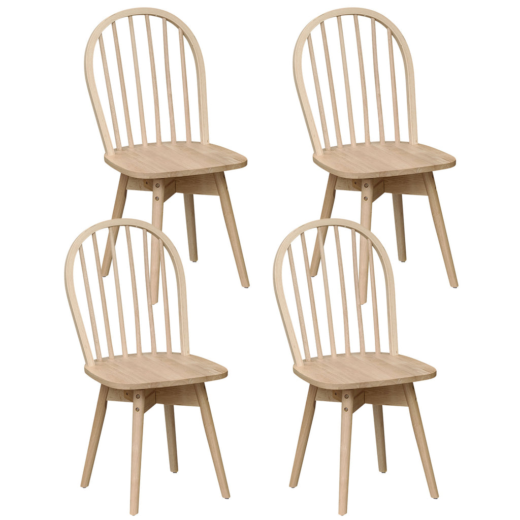 Swivel Windsor Dining Chairs Set of 4, Walnut