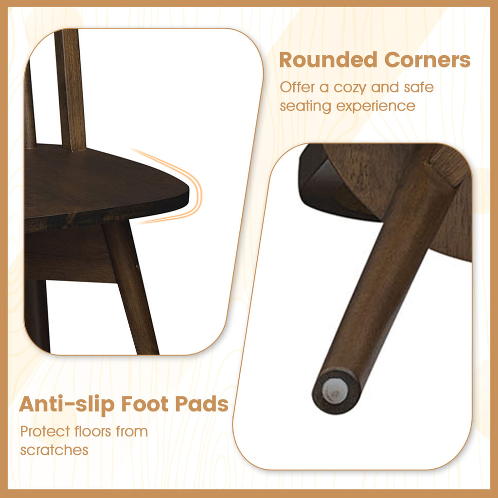 Swivel Windsor Dining Chairs Set of 4, Walnut