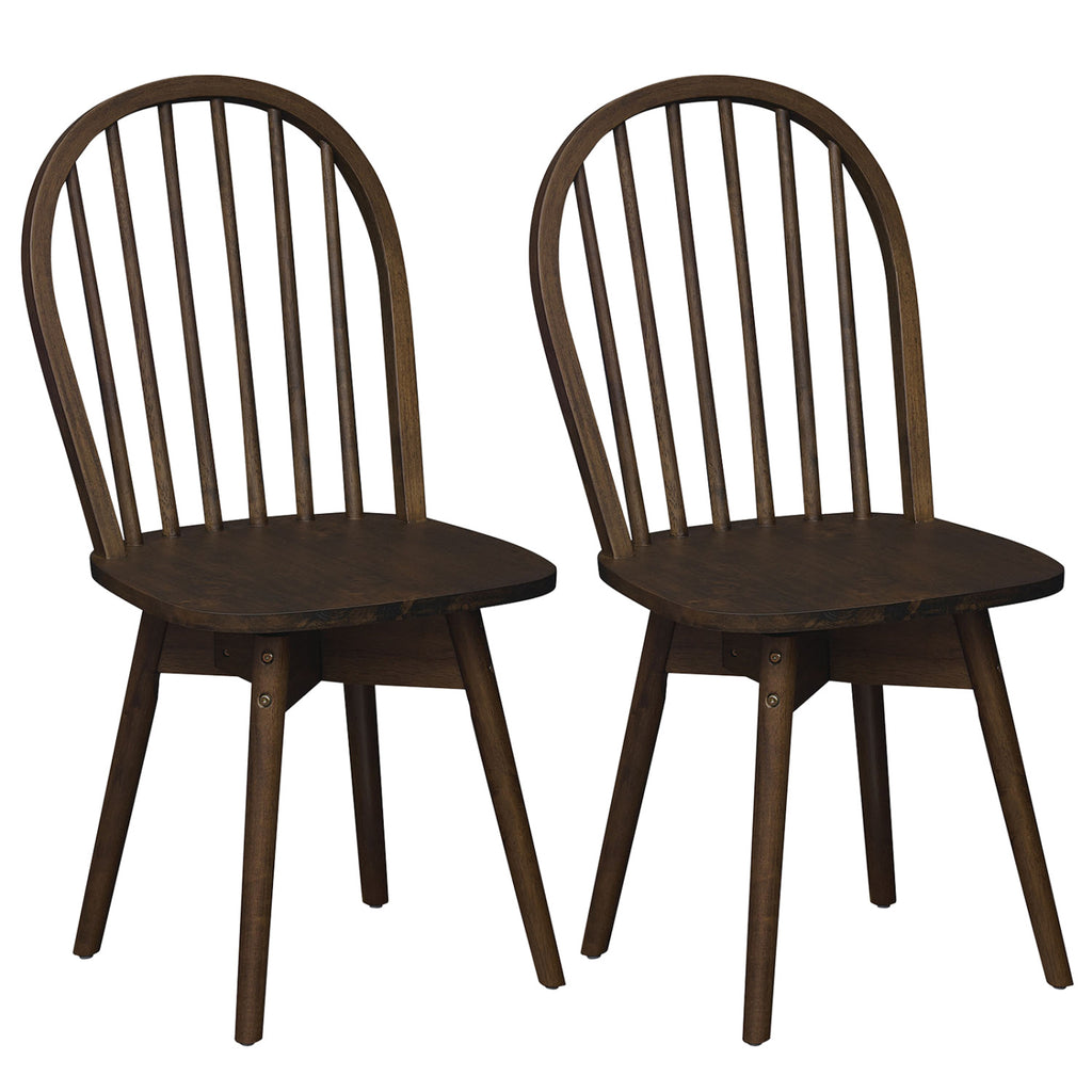 Swivel Windsor Dining Chairs Set of 4, Walnut