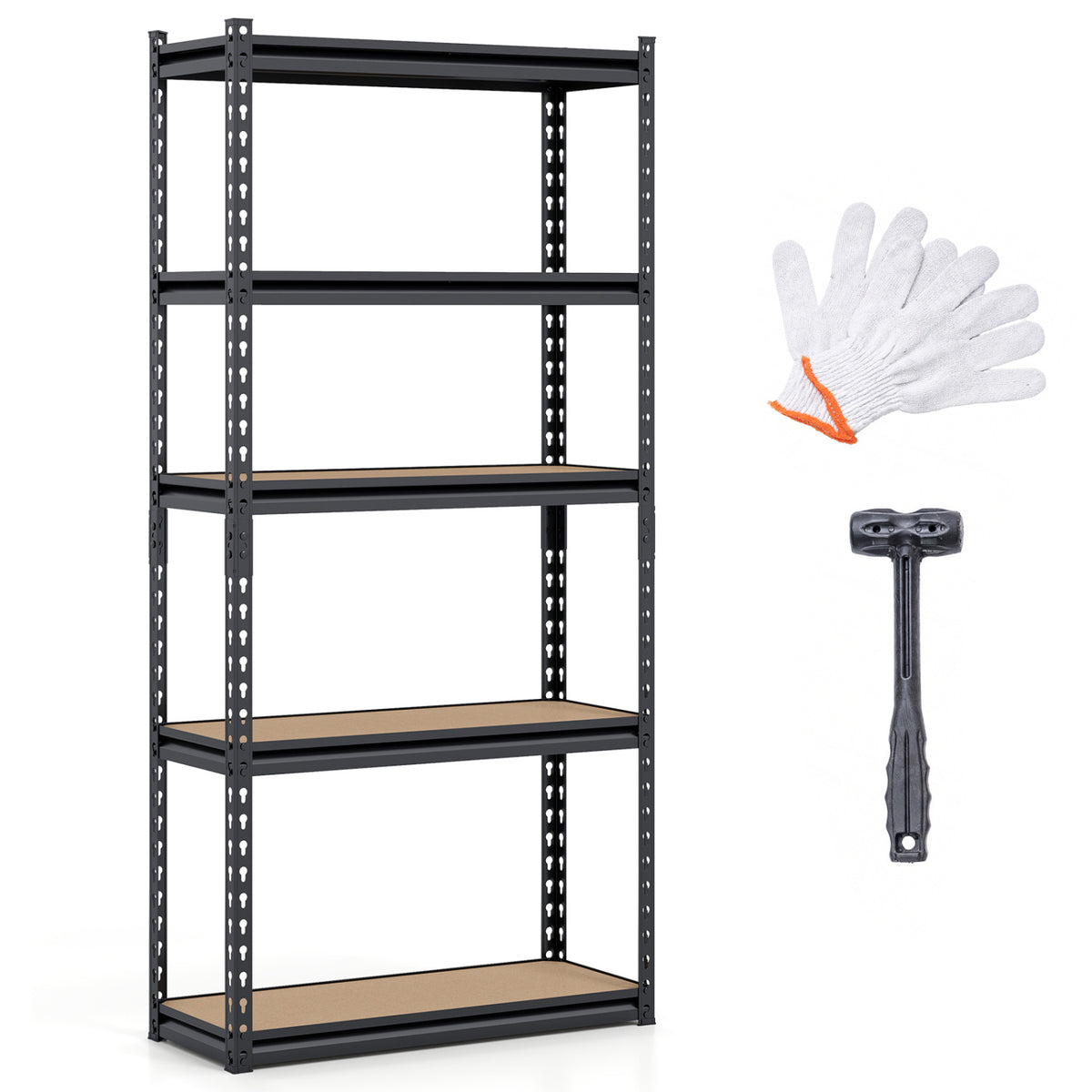 5-Tier Heavy-Duty Metal Shelving Unit, Set of 1