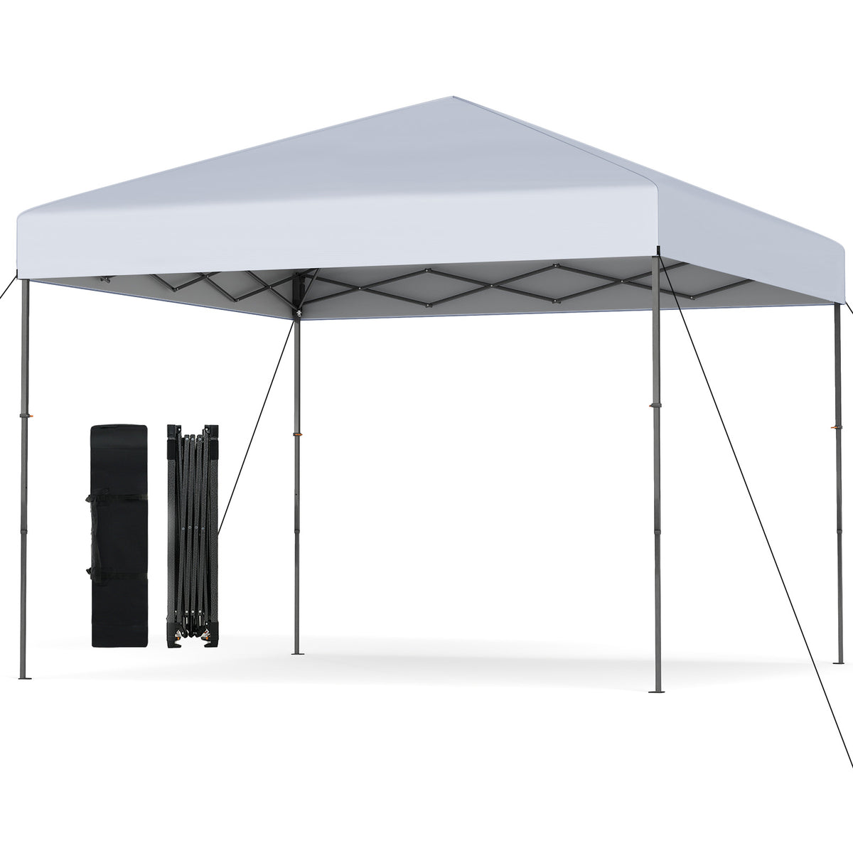 7x7 Pop-Up Canopy Tent with Center Lock - White Mesh