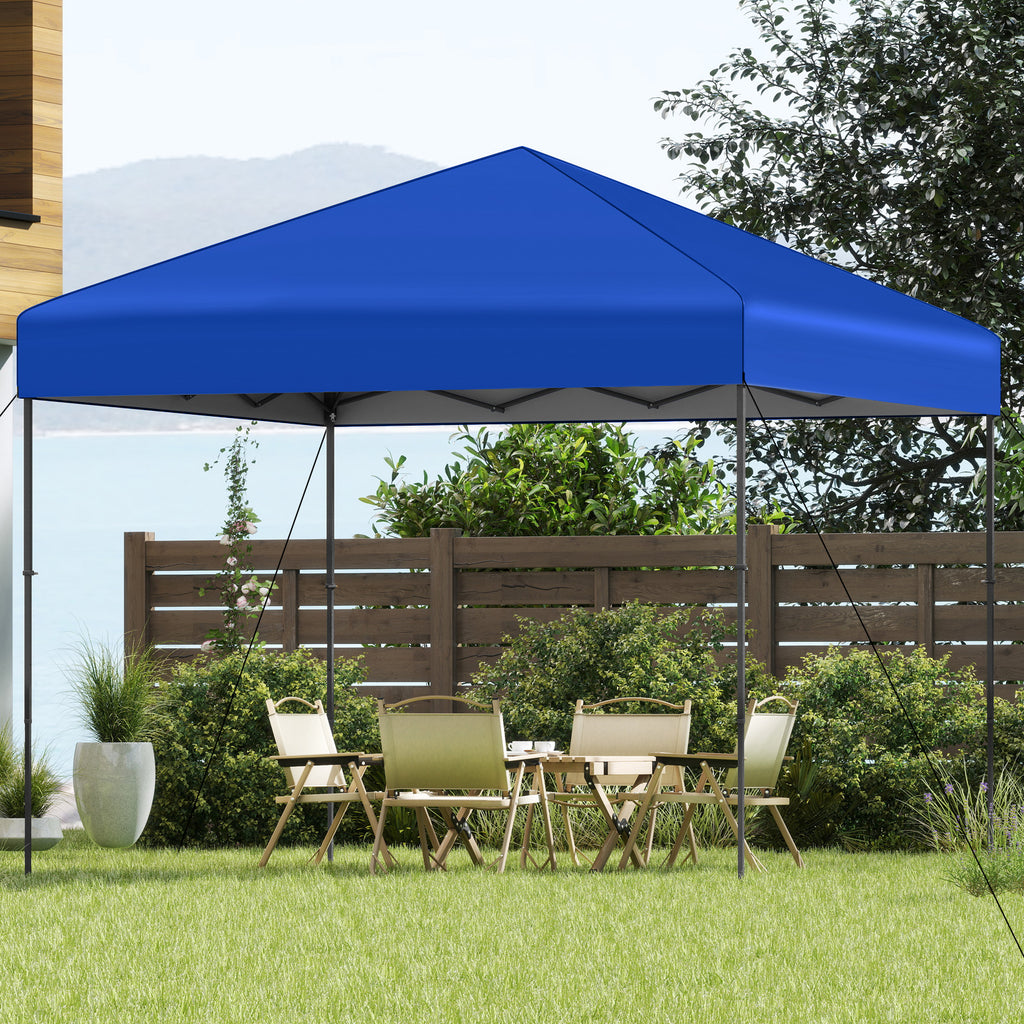 10x10 Pop-Up Canopy Tent with Carrying Bag & Stakes - Blue