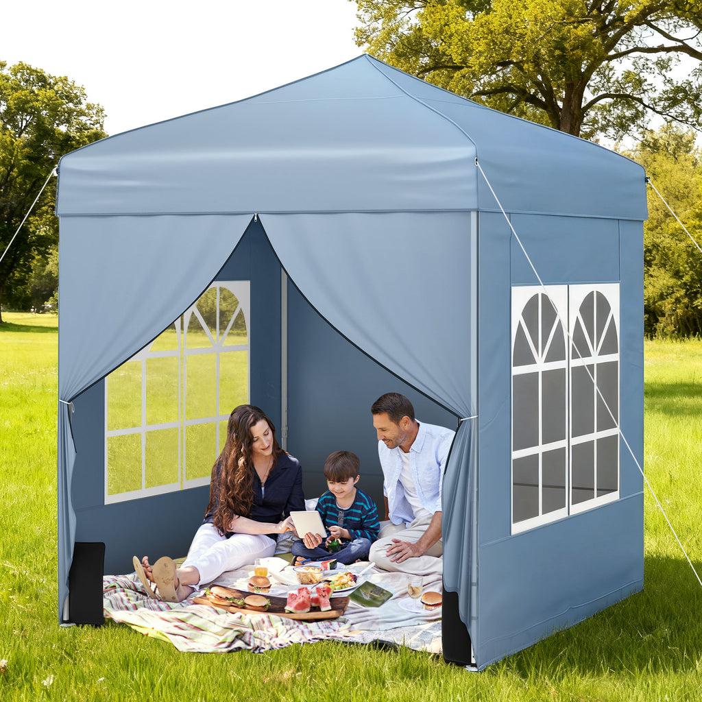6.5 x FT Pop up Canopy Tent with 4 Sidewalls and Wheeled Bag
