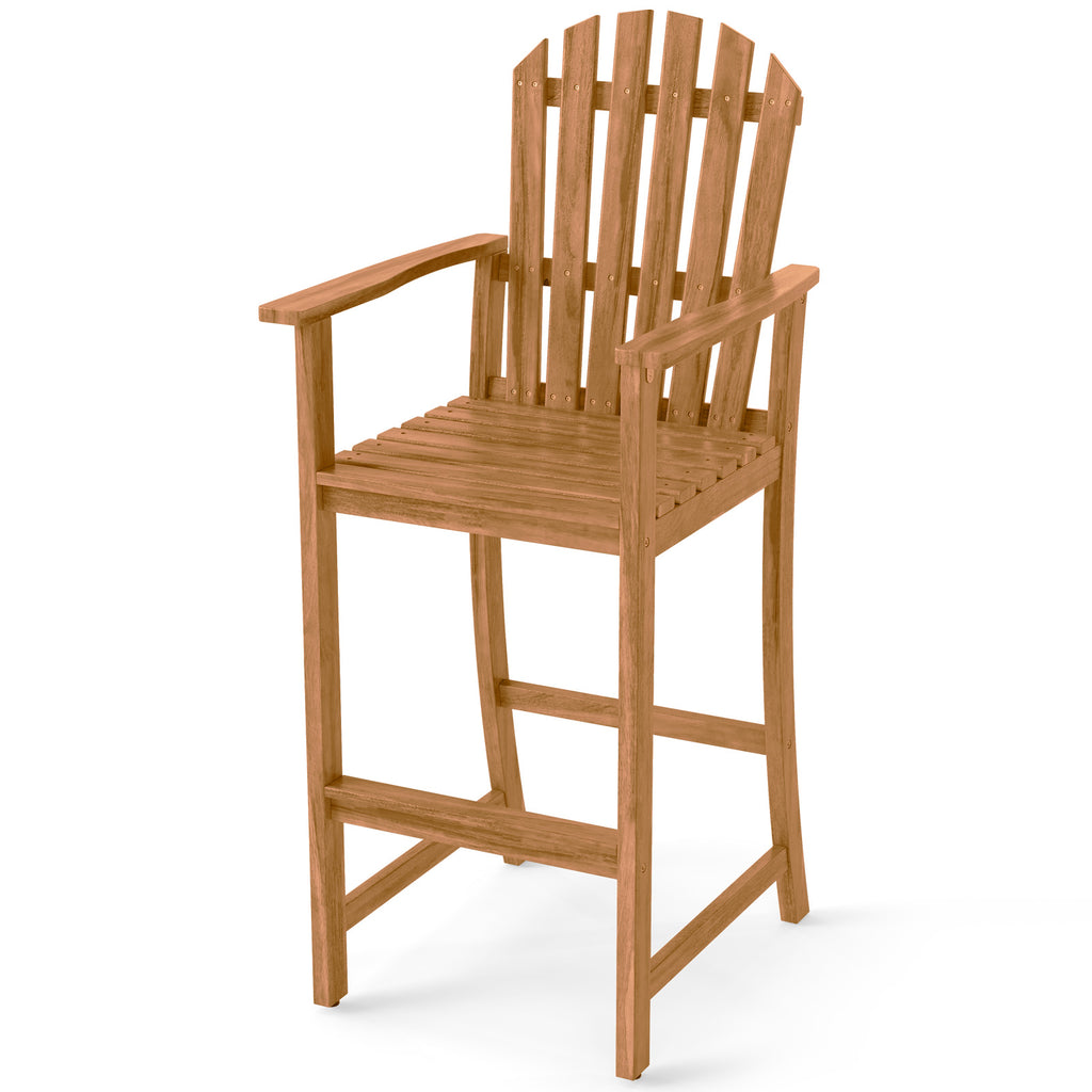 Set of 2 Outdoor 29 Inch Height Bar Stool with Backrest and Armrests