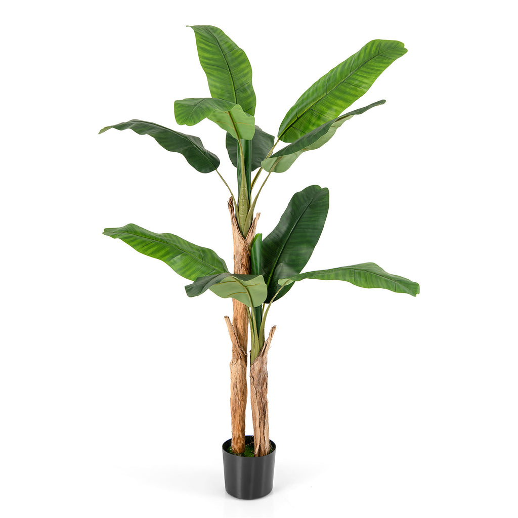 5.5 ft Artificial Banana Tree with Large Leaves - Realistic Faux Plant for Home & Office Decor