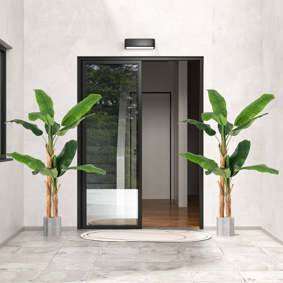 5.5 ft Artificial Banana Tree with Large Leaves - Realistic Faux Plant for Home & Office Decor