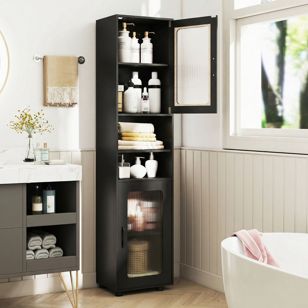 Tall Bathroom Storage Cabinet 67 Inches Freestanding Organizer