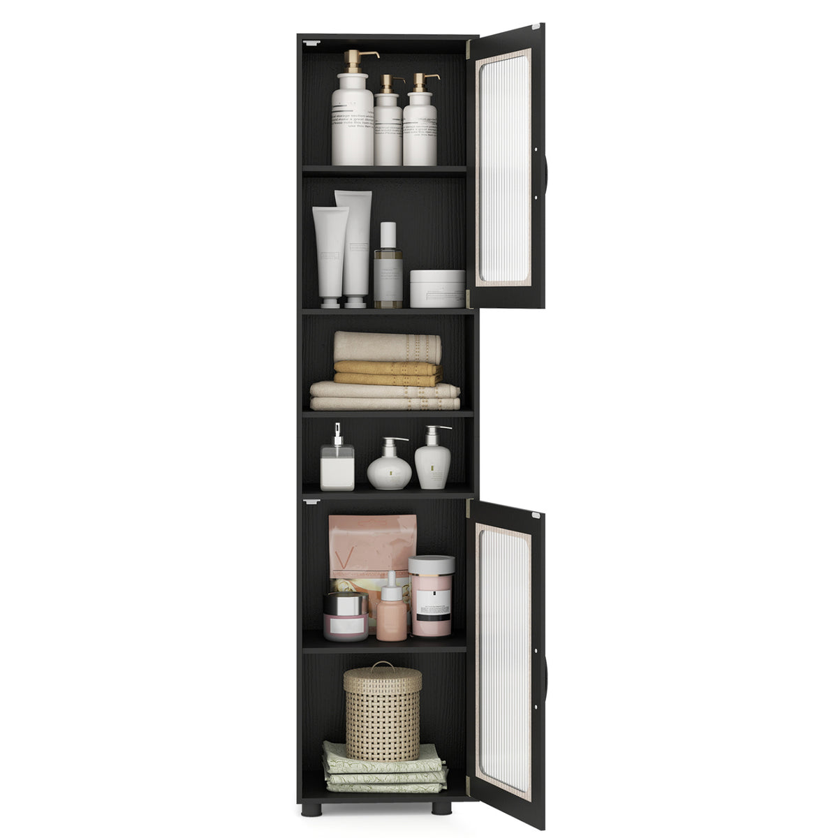 Tall Bathroom Storage Cabinet 67 Inches Freestanding Organizer