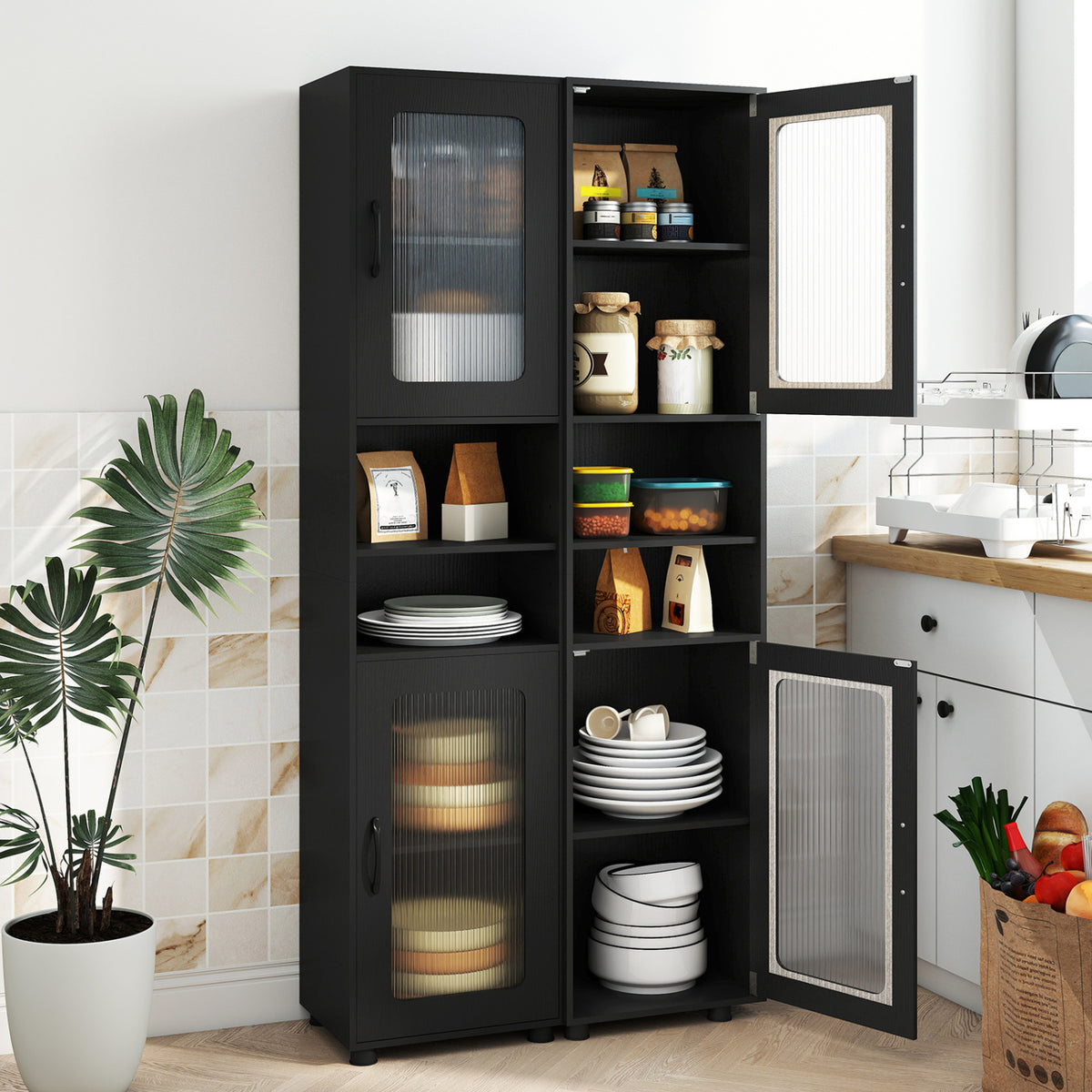 Tall Bathroom Storage Cabinet 67 Inches Freestanding Organizer