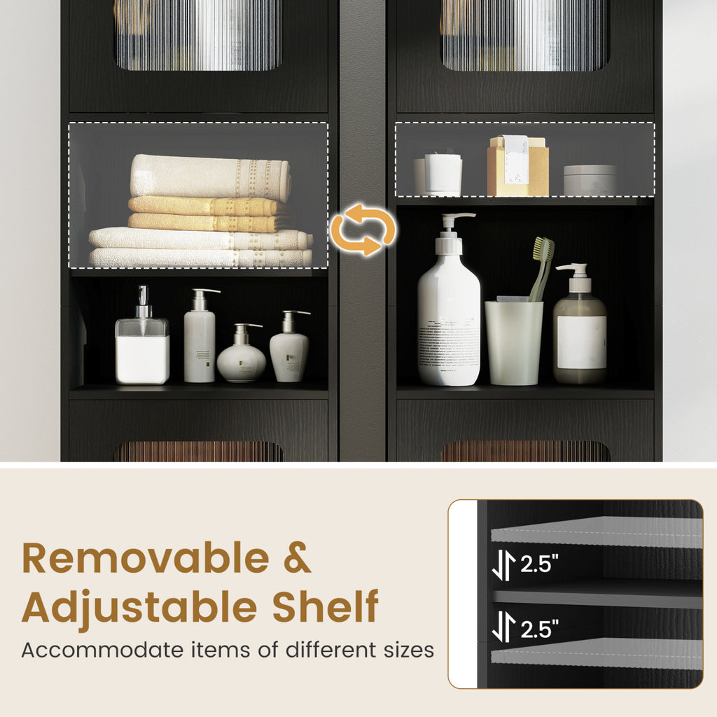 Tall Bathroom Storage Cabinet 67 Inches Freestanding Organizer