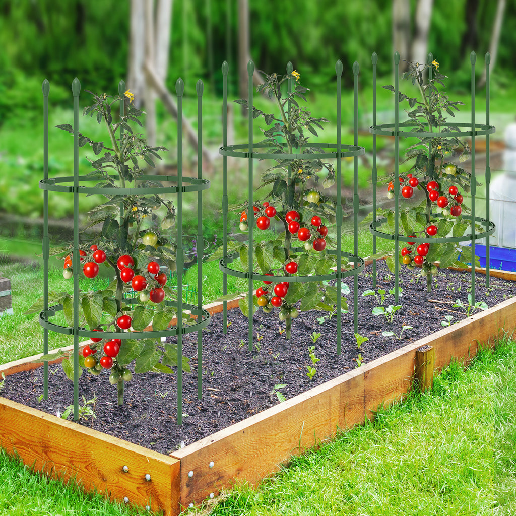 3-Pack Garden Trellis 40/60 Inch Tall Plant Support Stands with Clips