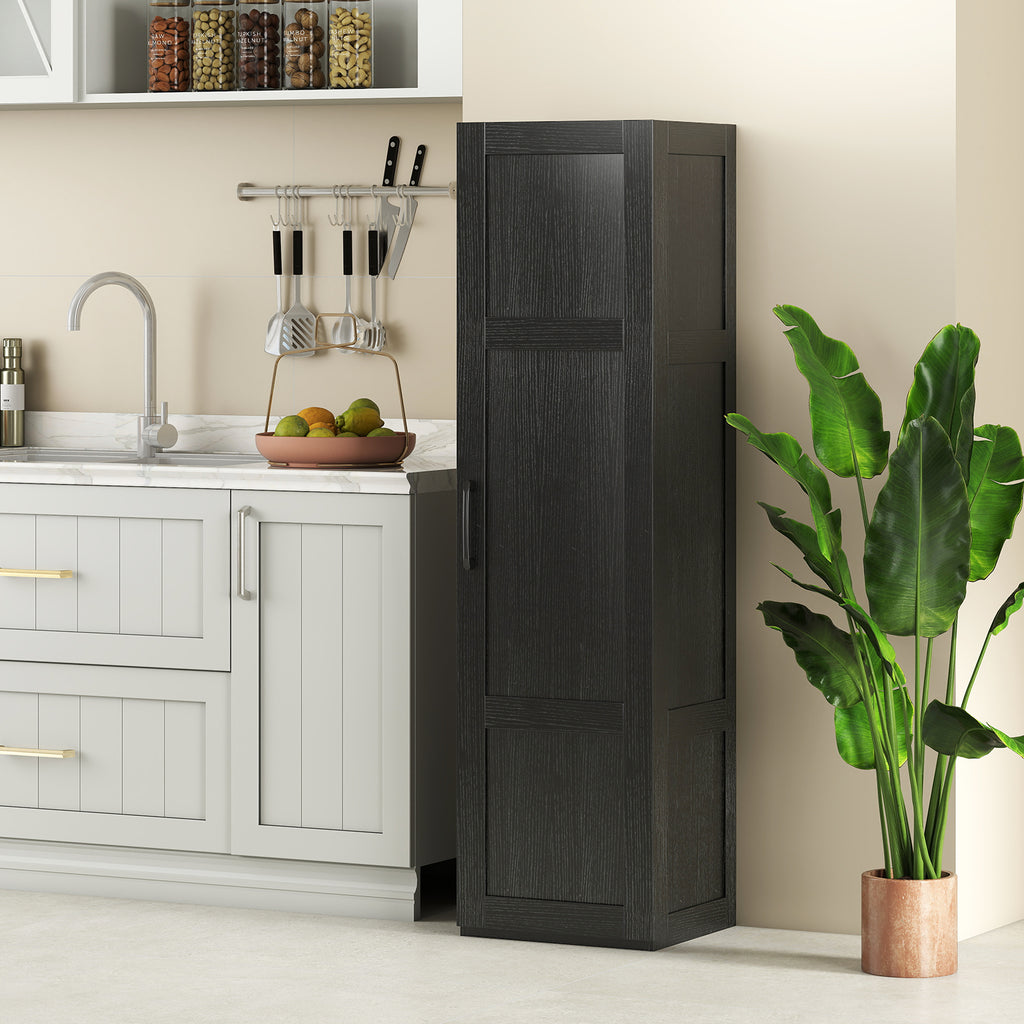 Tall Storage Cabinet 59 Inch, 4-Tier Shelves, Black