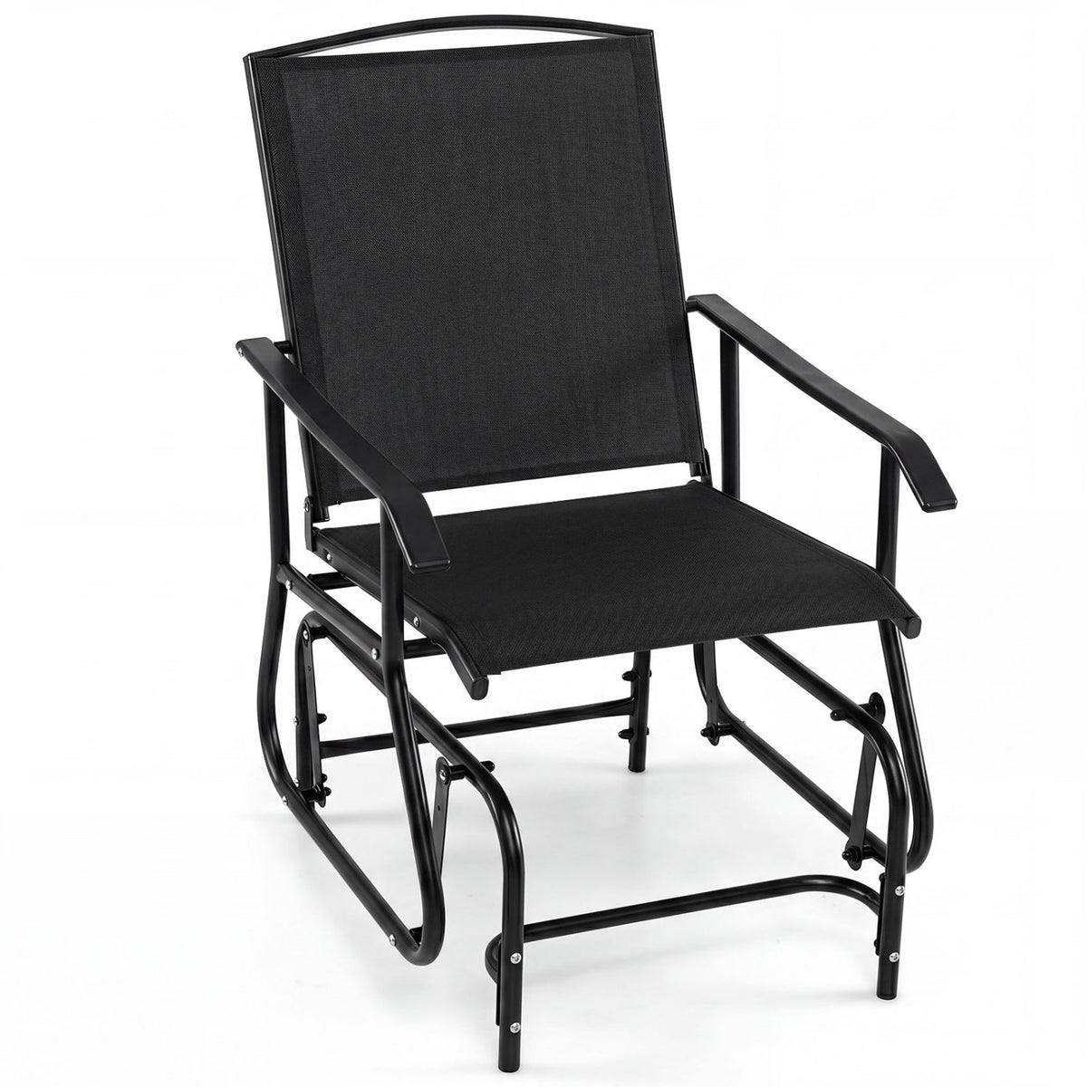 Outdoor Single Swing Glider Rocking Chair with Armrest