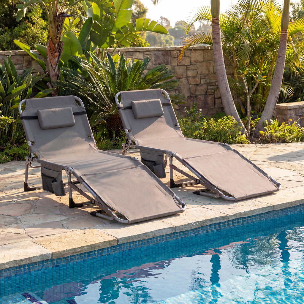 Tanning Chair with Face Arm Holes Portable Sunbathing
