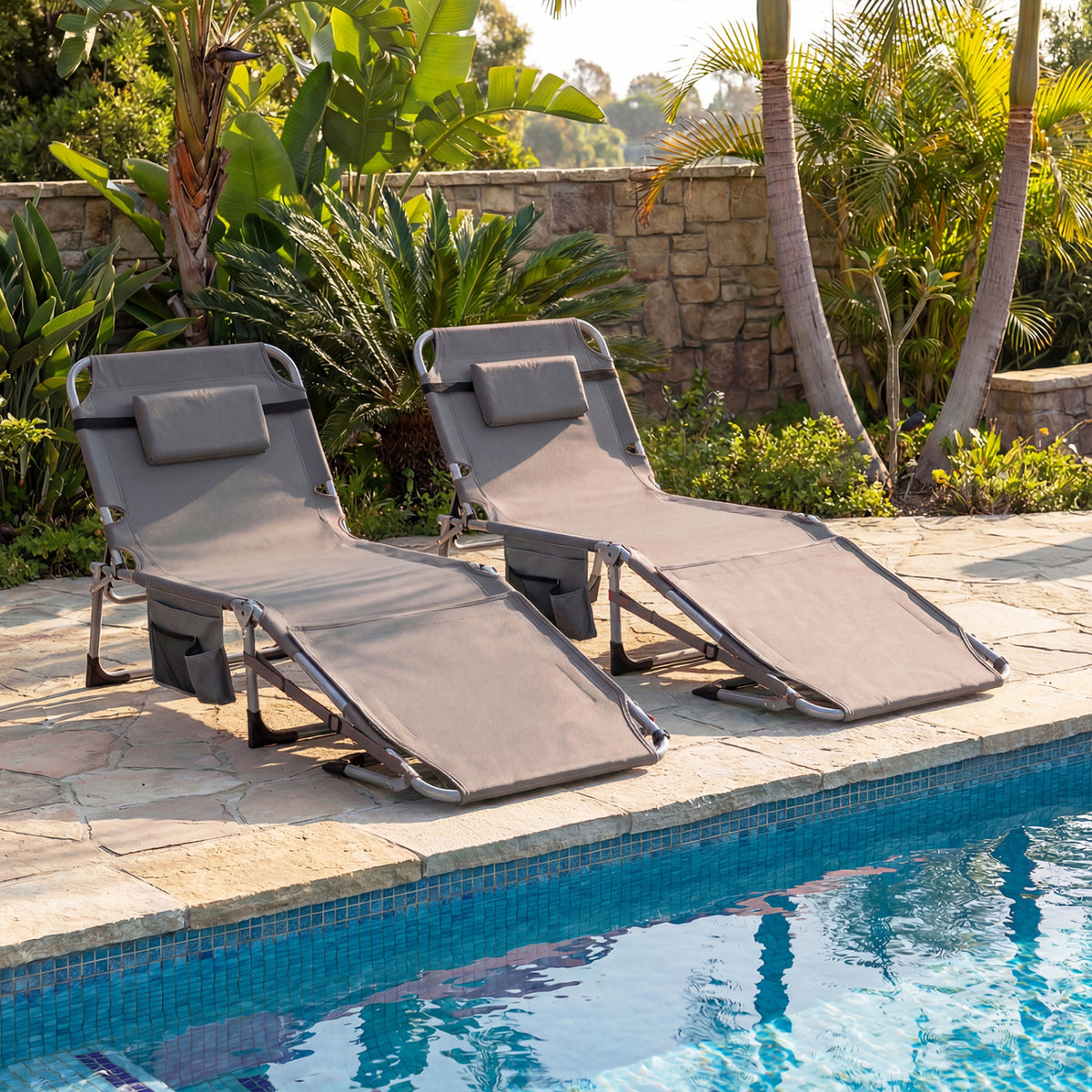 Tanning Chair with Face Arm Holes Portable Sunbathing