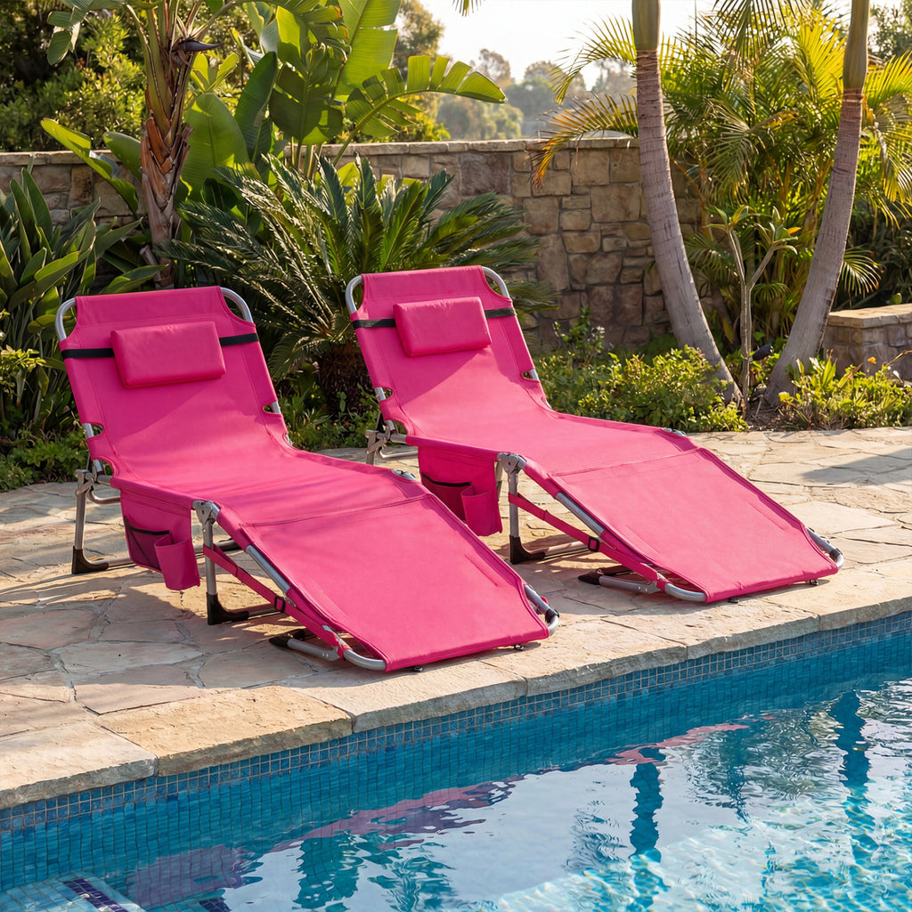 Tanning Chair with Face Arm Holes Portable Sunbathing