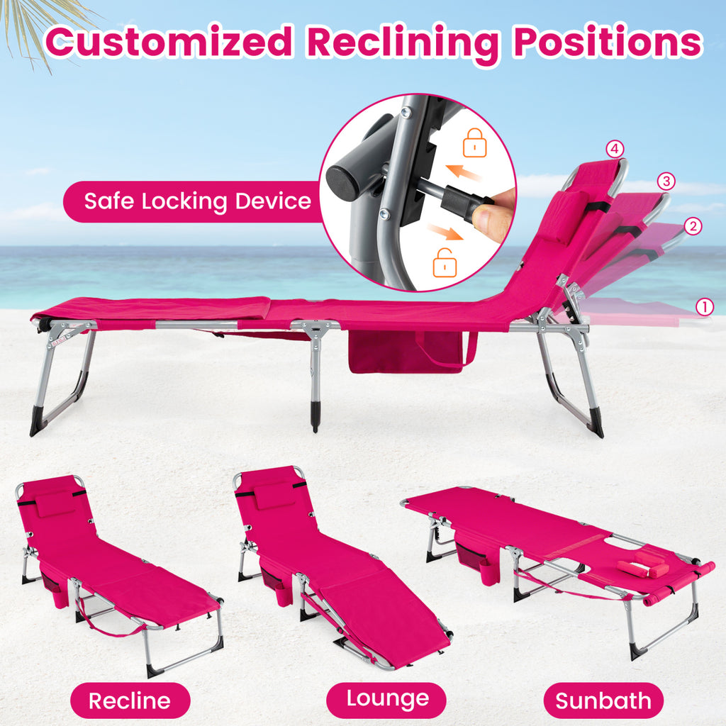 Tanning Chair with Face Arm Holes Portable Sunbathing