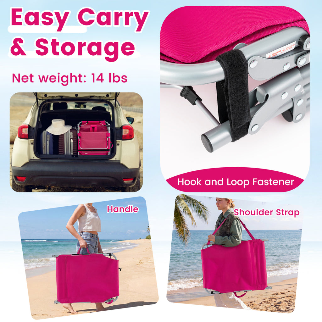 Tanning Chair with Face Arm Holes Portable Sunbathing