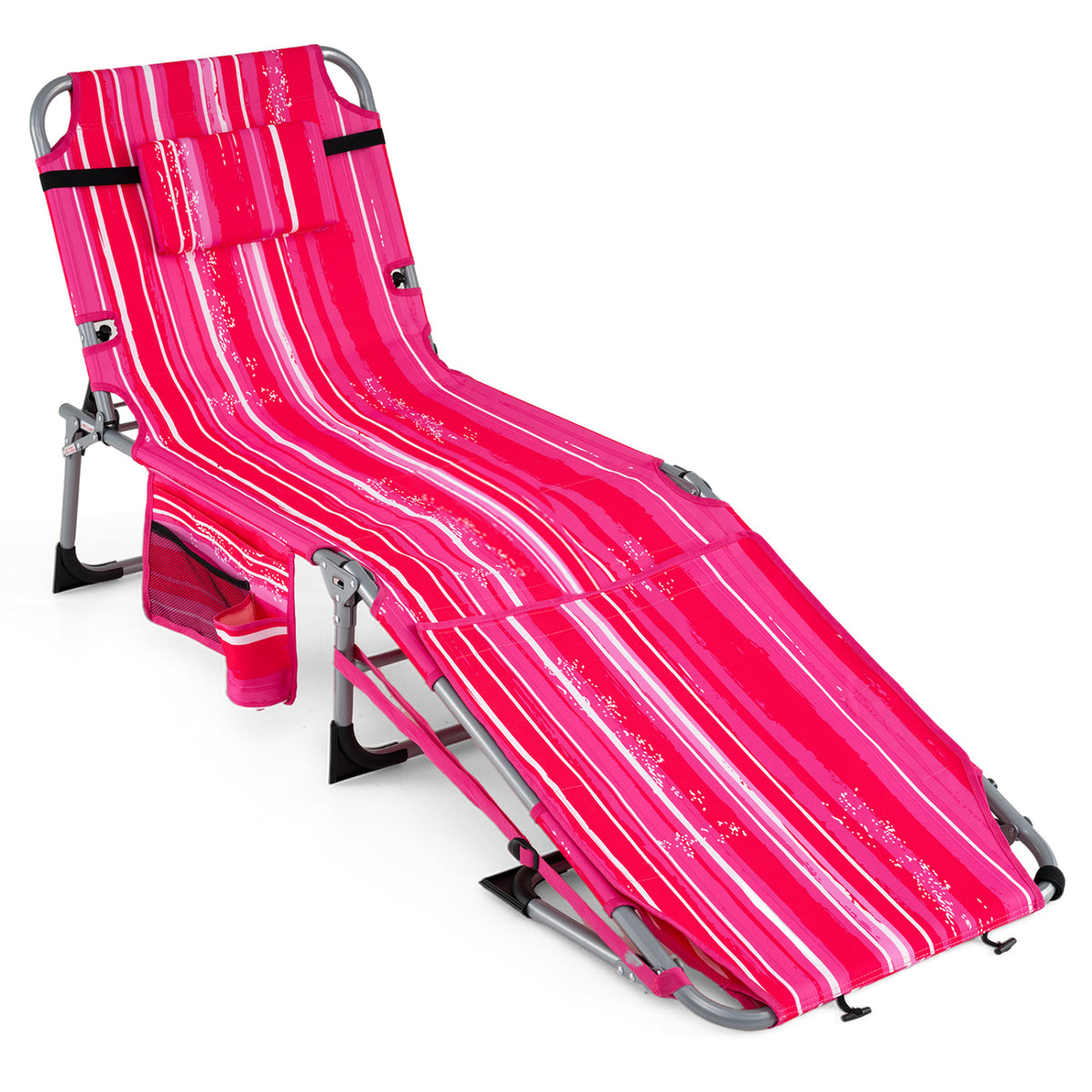 Tanning Chair with Face Hole & Arm Openings - Pink Stripe