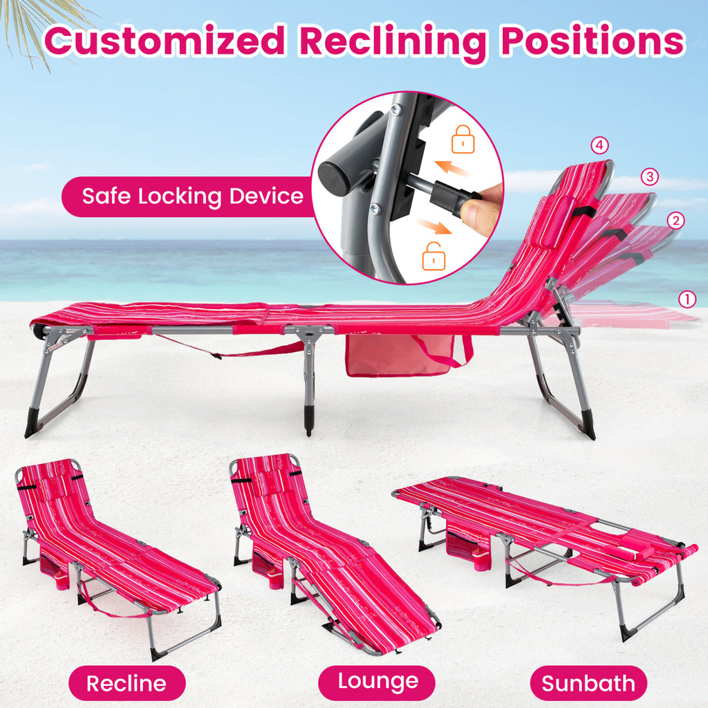 Tanning Chair with Face Arm Holes Portable Sunbathing