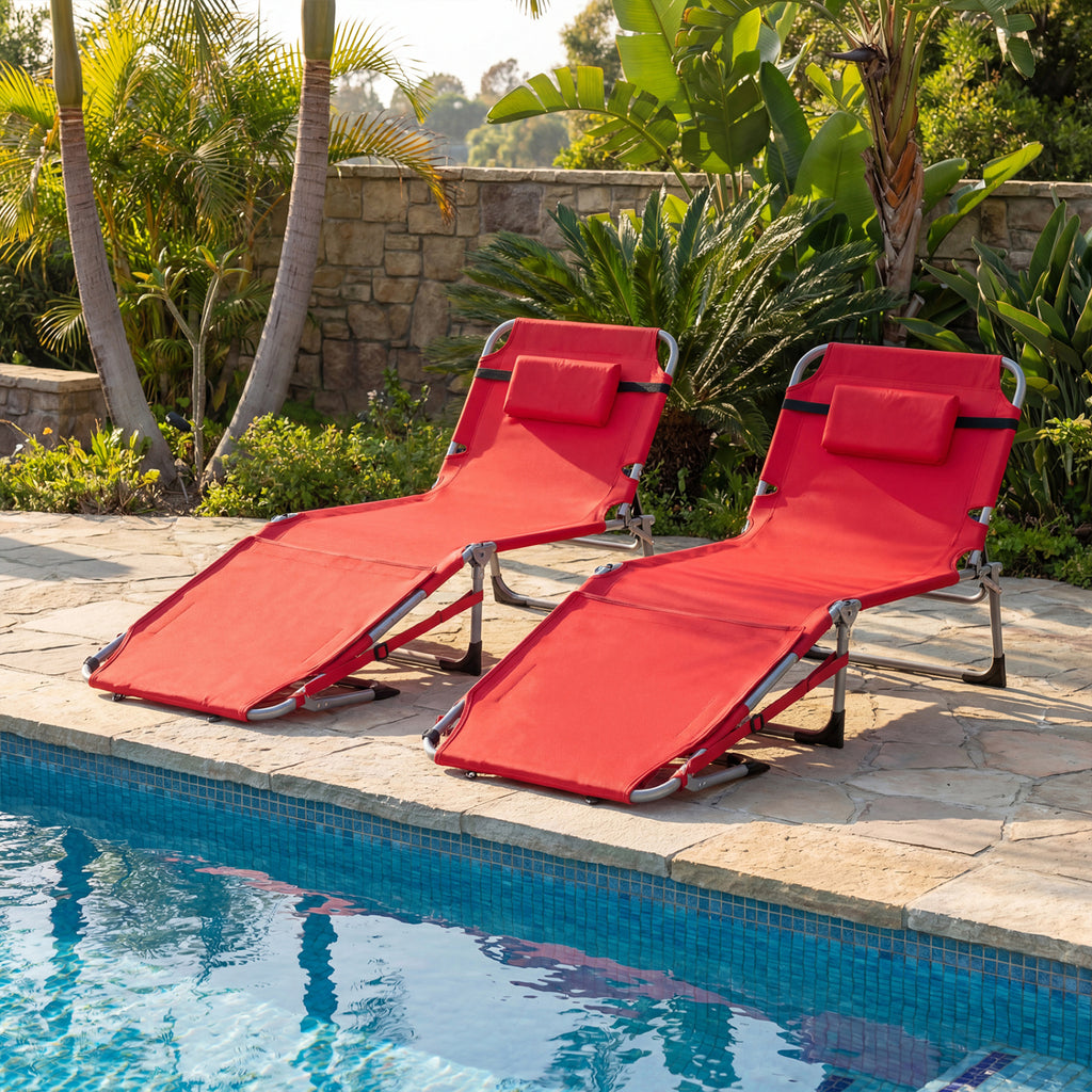 Tanning Chair with Face Hole & Arm Openings, Red