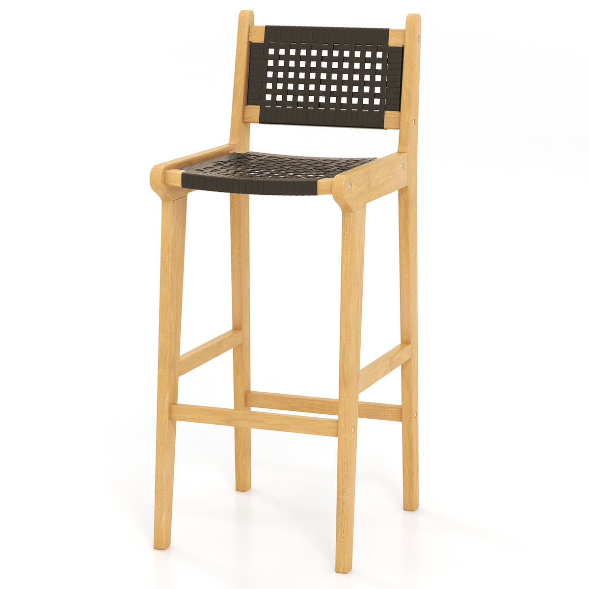 Solid Acacia Wood Bar Stools Heavy-duty Outdoor Barstools with 400
