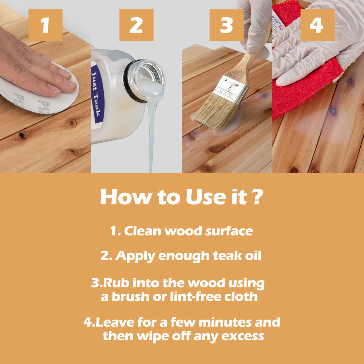 Wood Wax Oil Furniture Care Kit - Set of 1