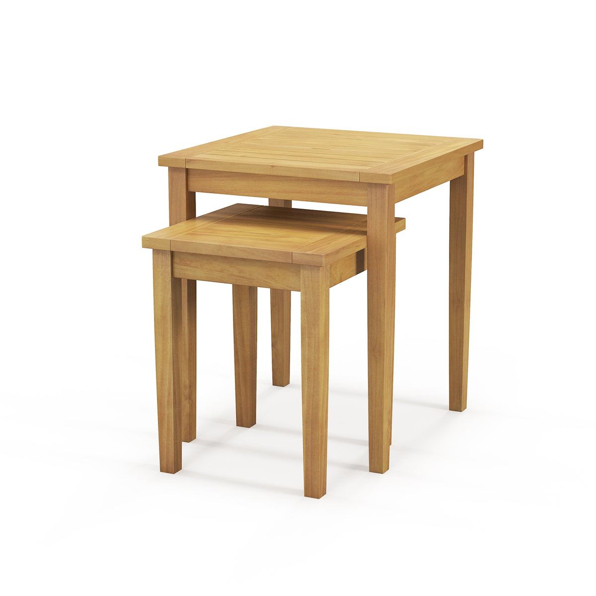 Teak Wood Outdoor Nesting Table Set - 15" & 20" (2 Pieces)
