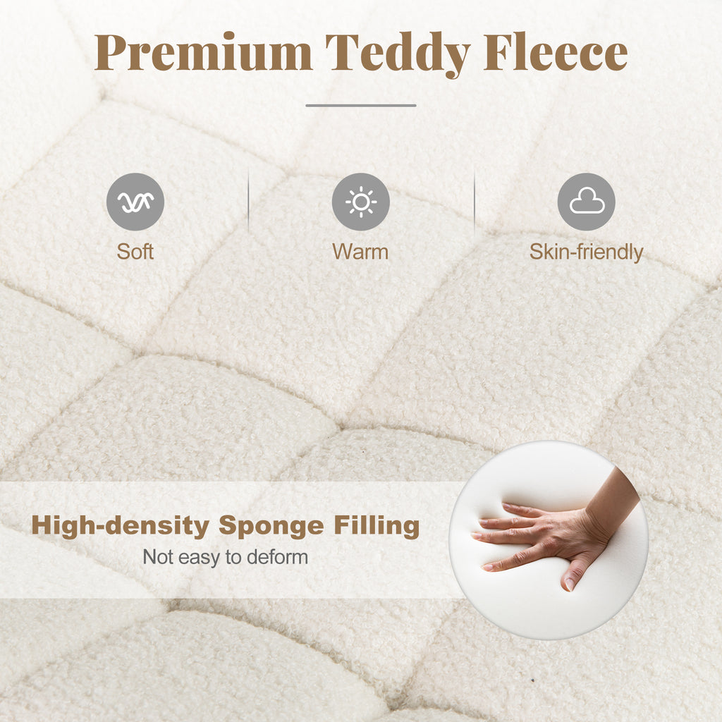 Teddy Fleece Armless Office Chair - White