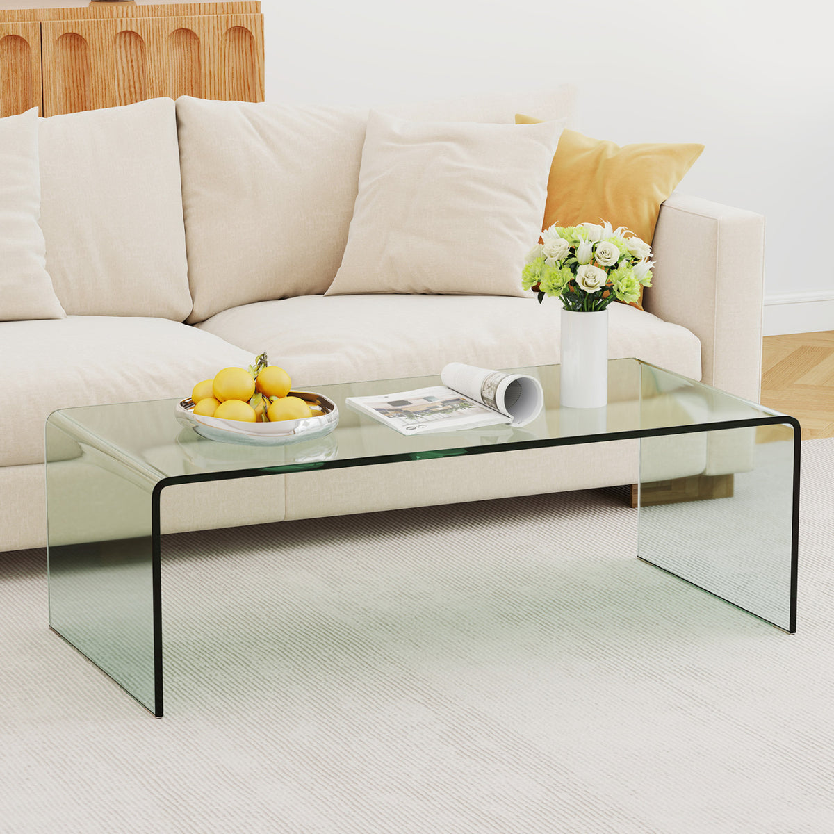Tempered Glass Coffee Table Set - 1 Coffee & 2 End Tables
