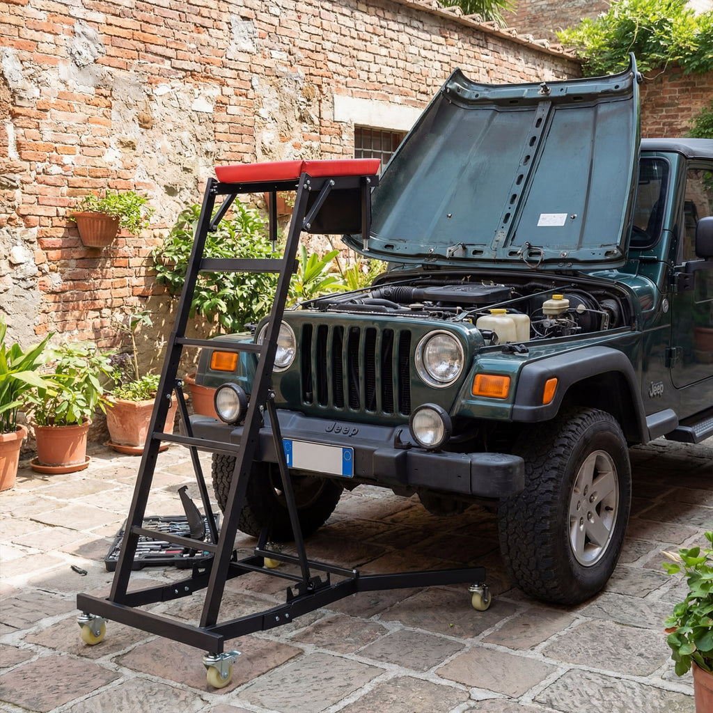 Automotive Engine Creeper - 400 lbs Capacity, Adjustable Height 42-69"