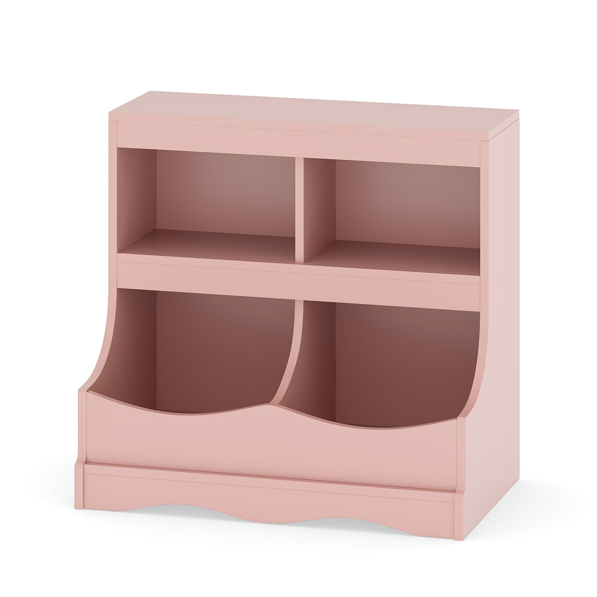 Kids Toy Storage Organizer 4 Cubby Kids Bookcase - Pink, Child-Friendly