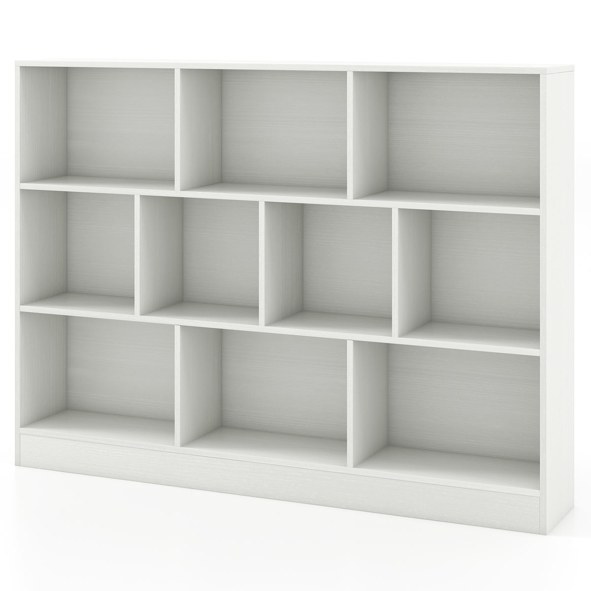 Wooden Toy Storage Organizer with 10 Cubes - White Kids Room Storage