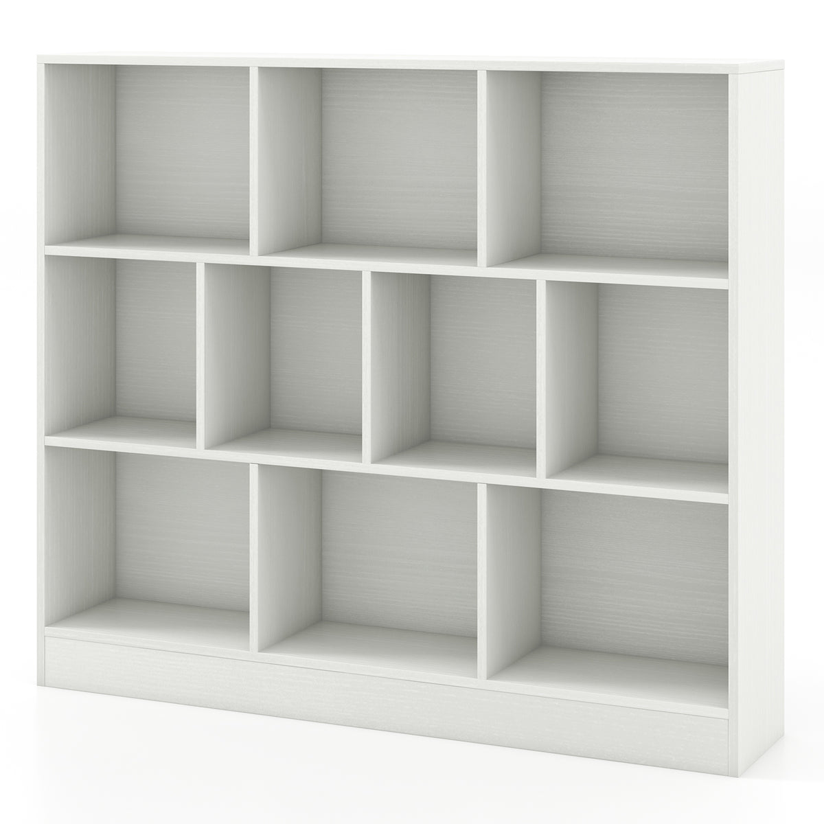 White Wooden Toy Storage Organizer with 10 Cubes - Kid-Friendly Kids Room