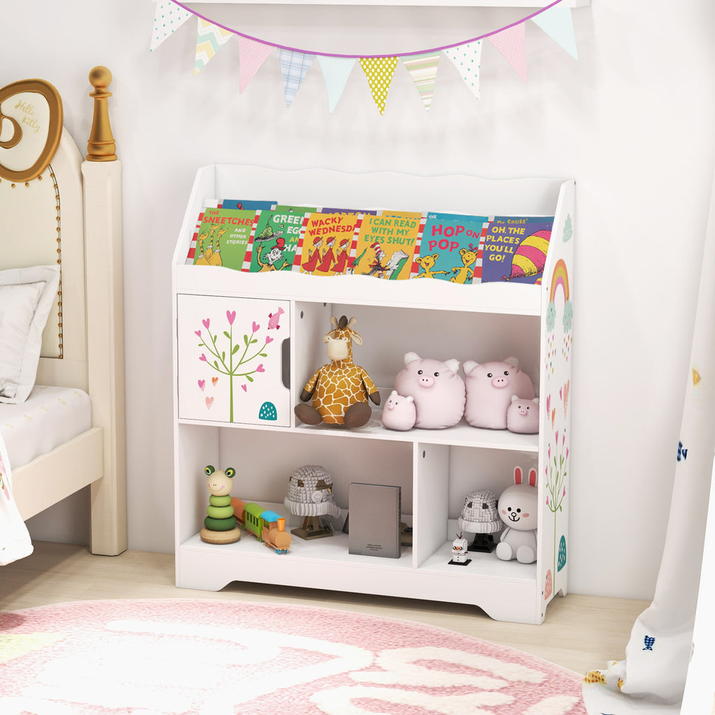 Kids Toy Storage Organizer with Book Shelf & Cabinet - Navy Variation