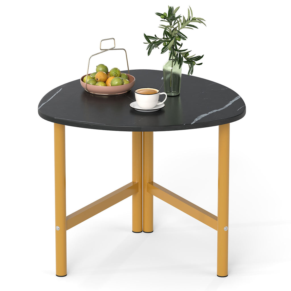 Triangle Coffee Table with Metal Legs – Black