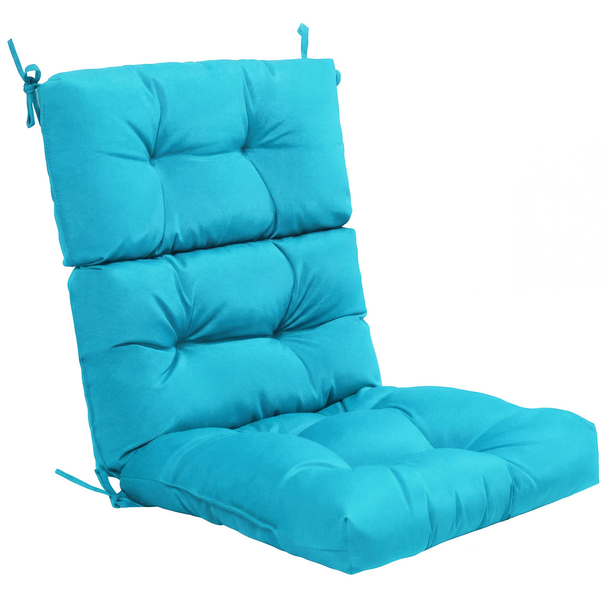 Tufted Patio High Back Chair Cushion with Non-Slip String Ties
