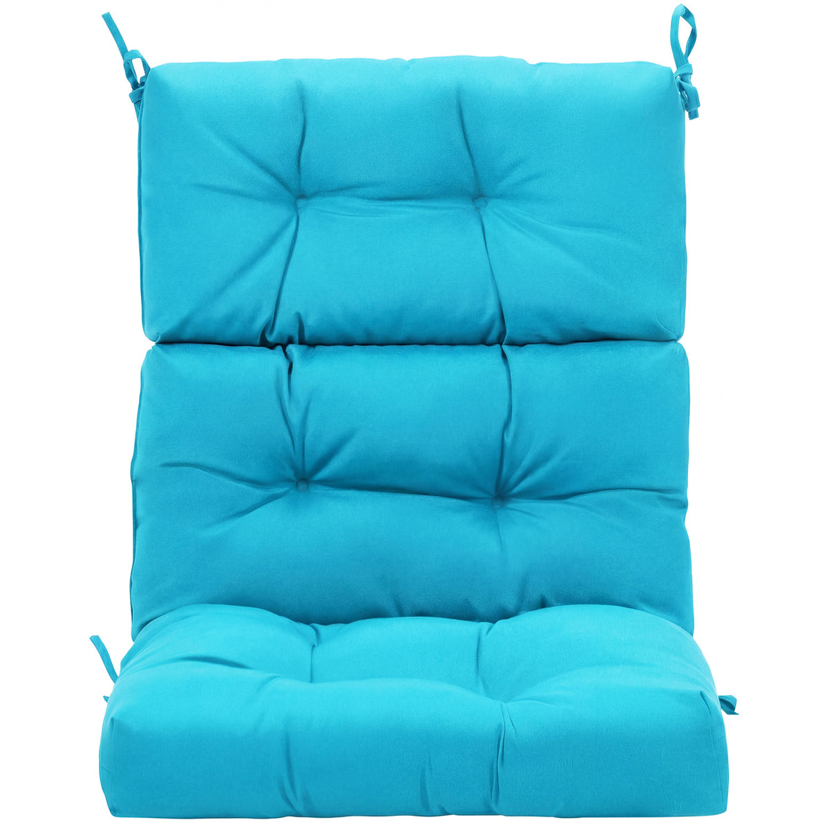 Tufted Patio High Back Chair Cushion with Non-Slip String Ties