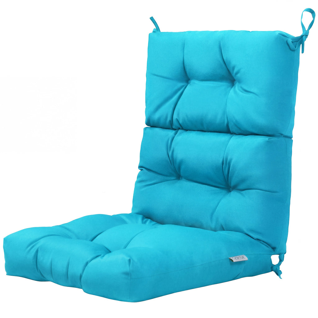 Tufted Patio High Back Chair Cushion with Non-Slip String Ties