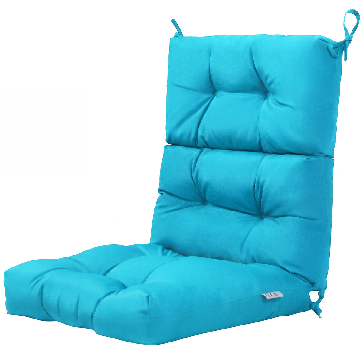 Tufted Patio High Back Chair Cushion with Non-Slip String Ties
