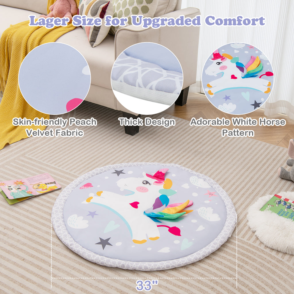Baby Play Gym Mat 7-in-1 Tummy Time Activity Mat with Detachable Toys - Multicolor