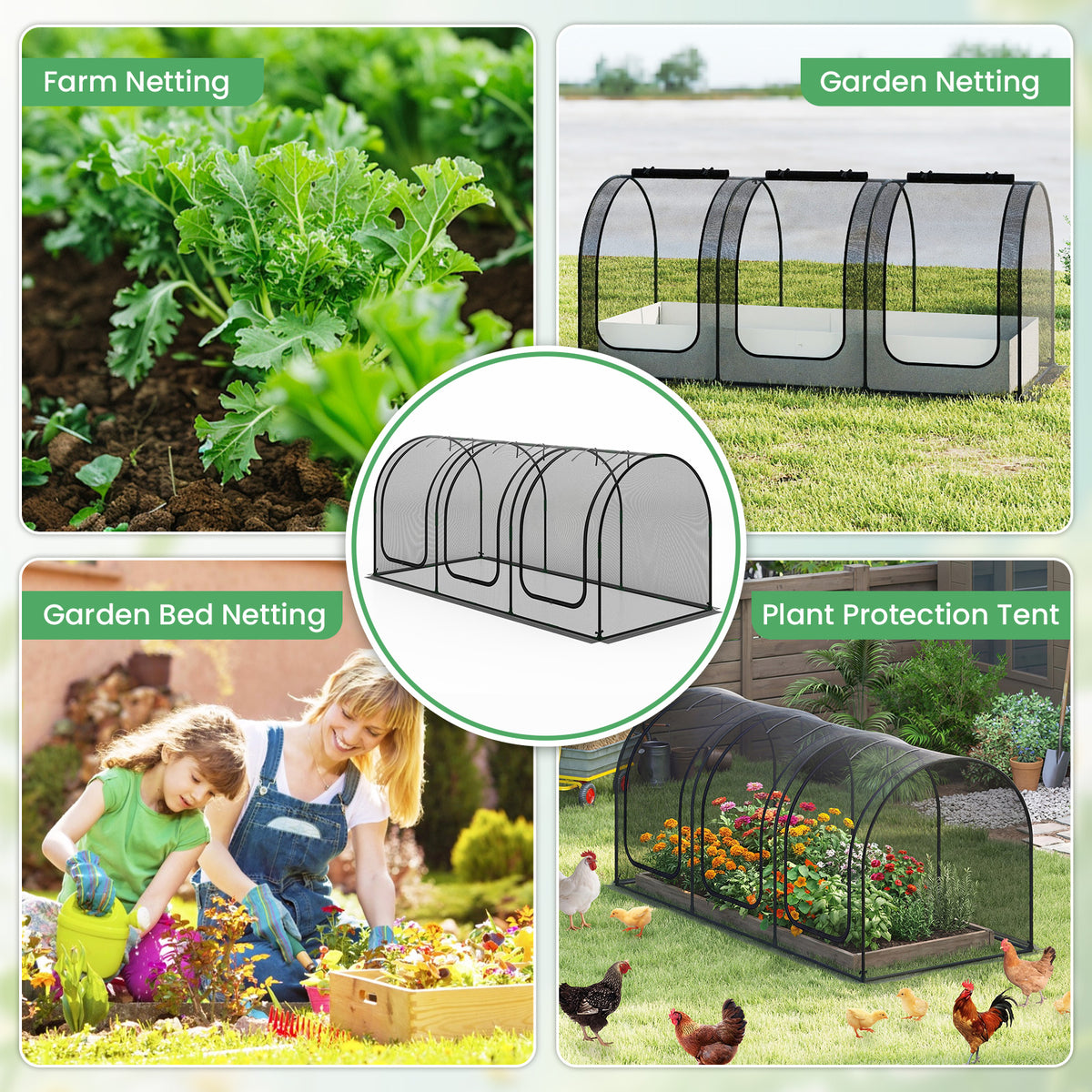Large Plant Protection Tent with 3 Zippered Doors