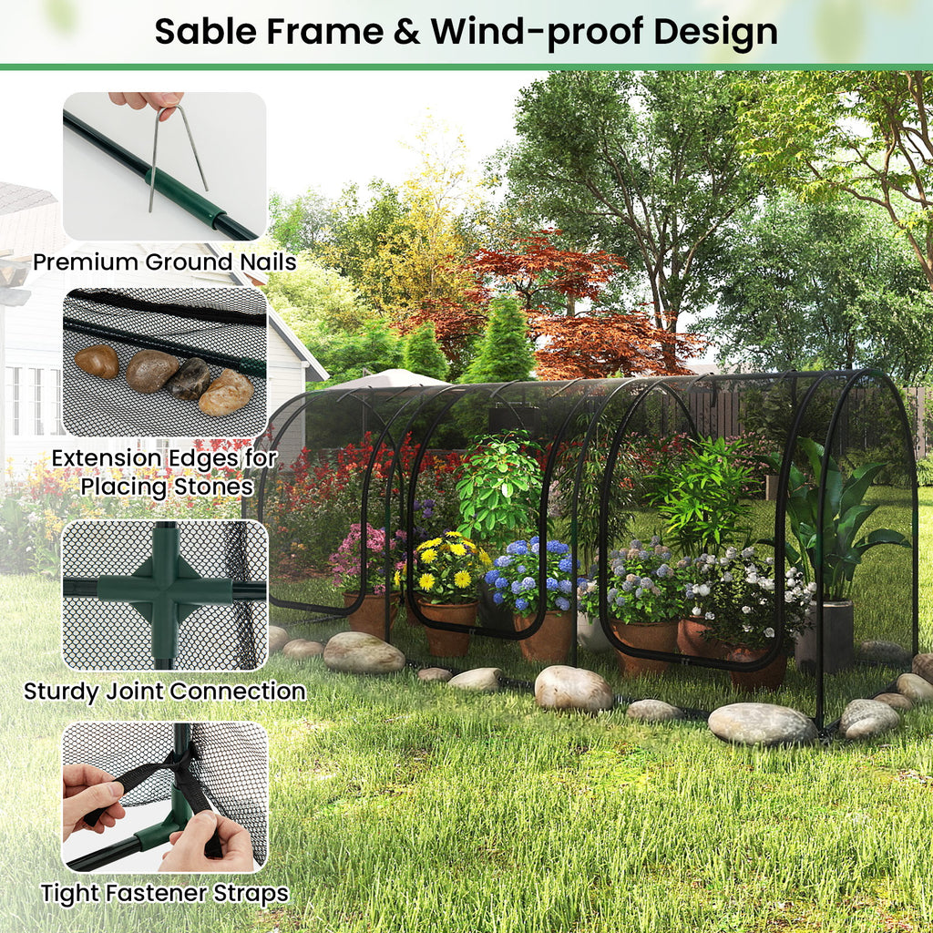 Large Plant Protection Tent with 3 Zippered Doors