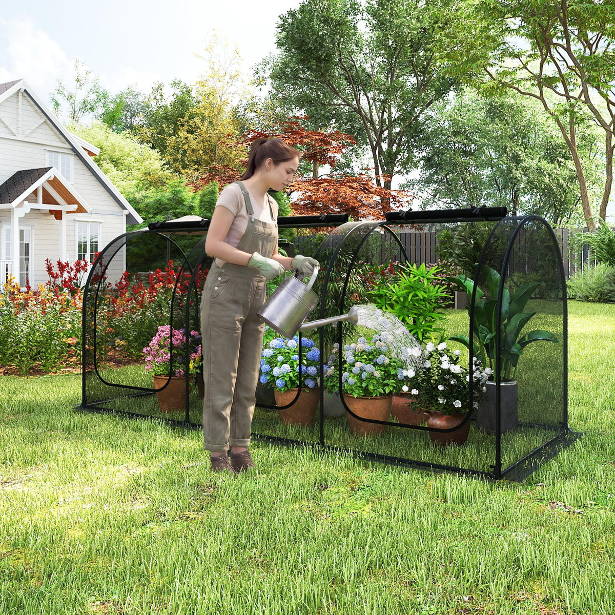 Large Plant Protection Tent with 3 Zippered Doors