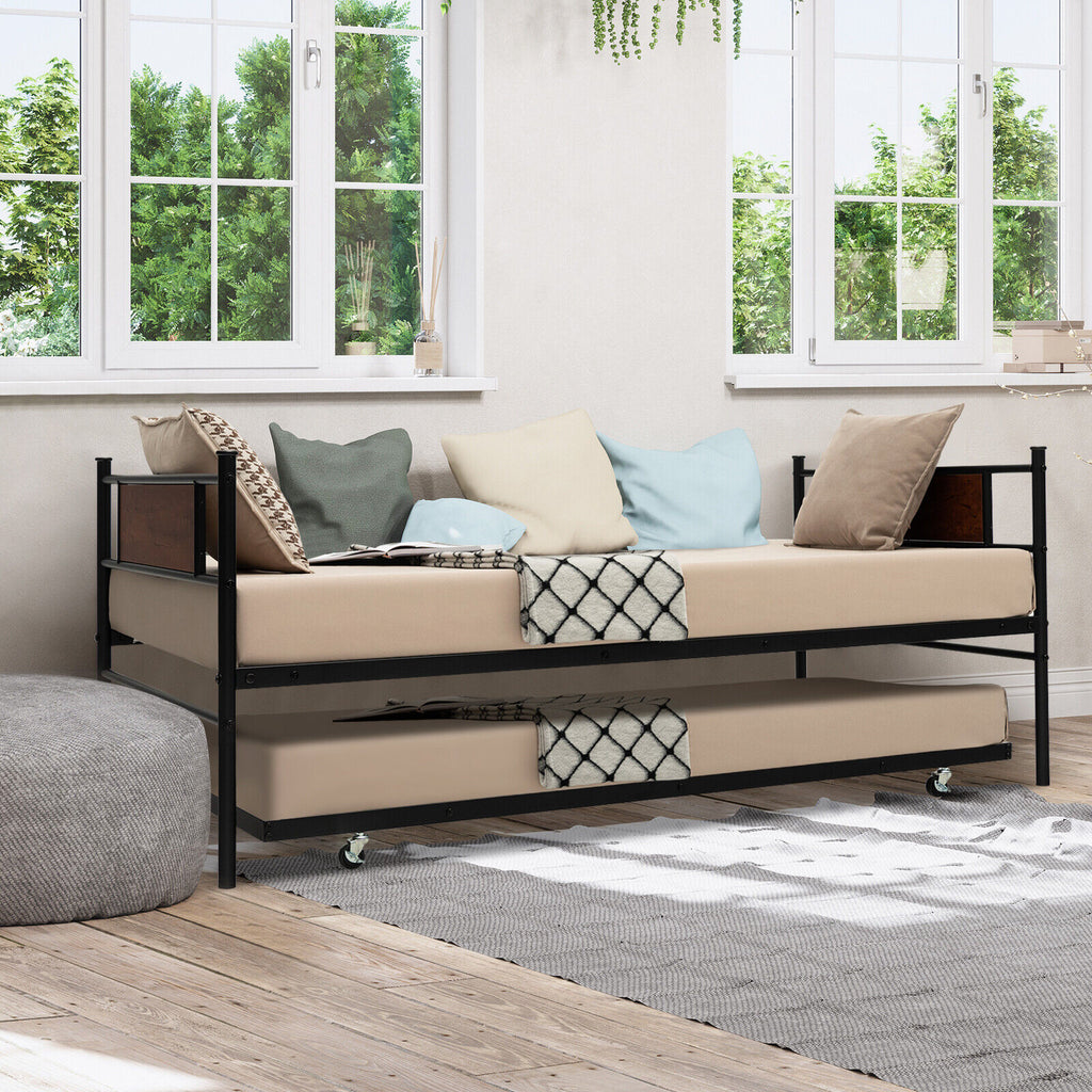Twin Size Daybed with Pullout Trundle – Industrial
